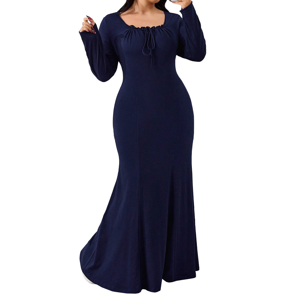 Simple Elegant Style Autumn And Winter Sweet Design Sense Niche Temperament Dress