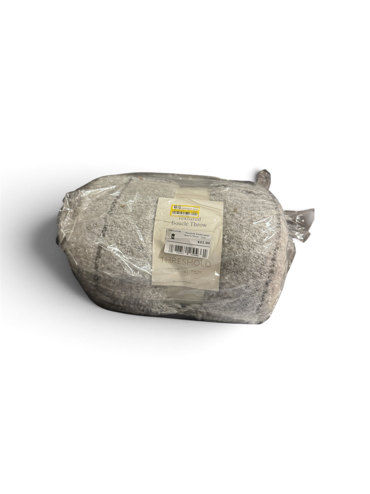 Threshold Windowpane Boucle Throw -Gray