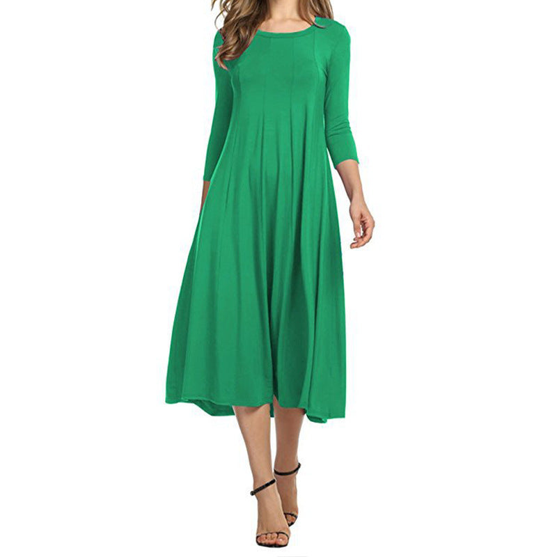 Women's Solid Color Casual Elegant Loose Pocket Dress