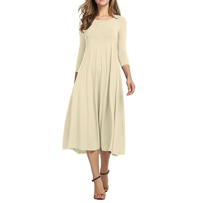Women's Solid Color Casual Elegant Loose Pocket Dress