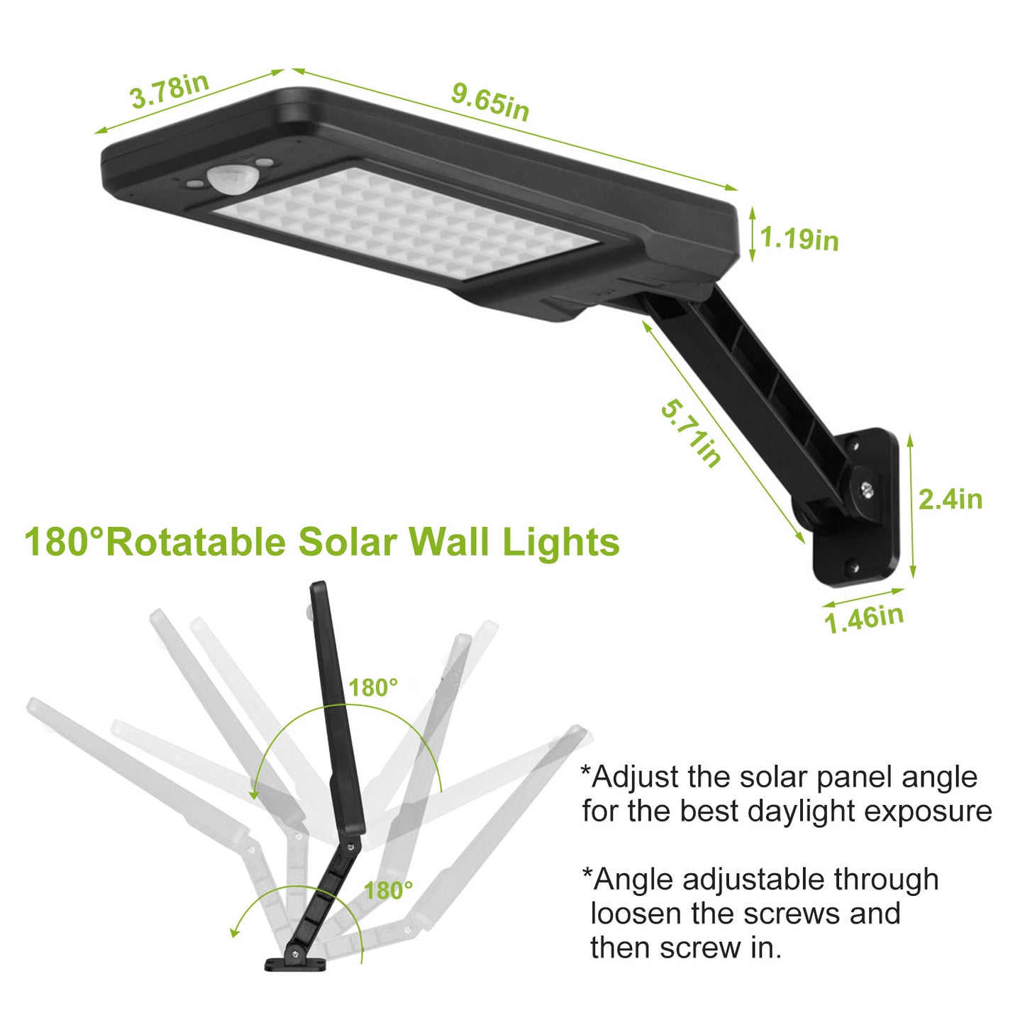 Solar Wall Light Outdoor 60LEDs PIR Motion Sensor Remote Control Wireless Lamps IP65 Waterproof Lighting For Garage Front Door Garden Pathway