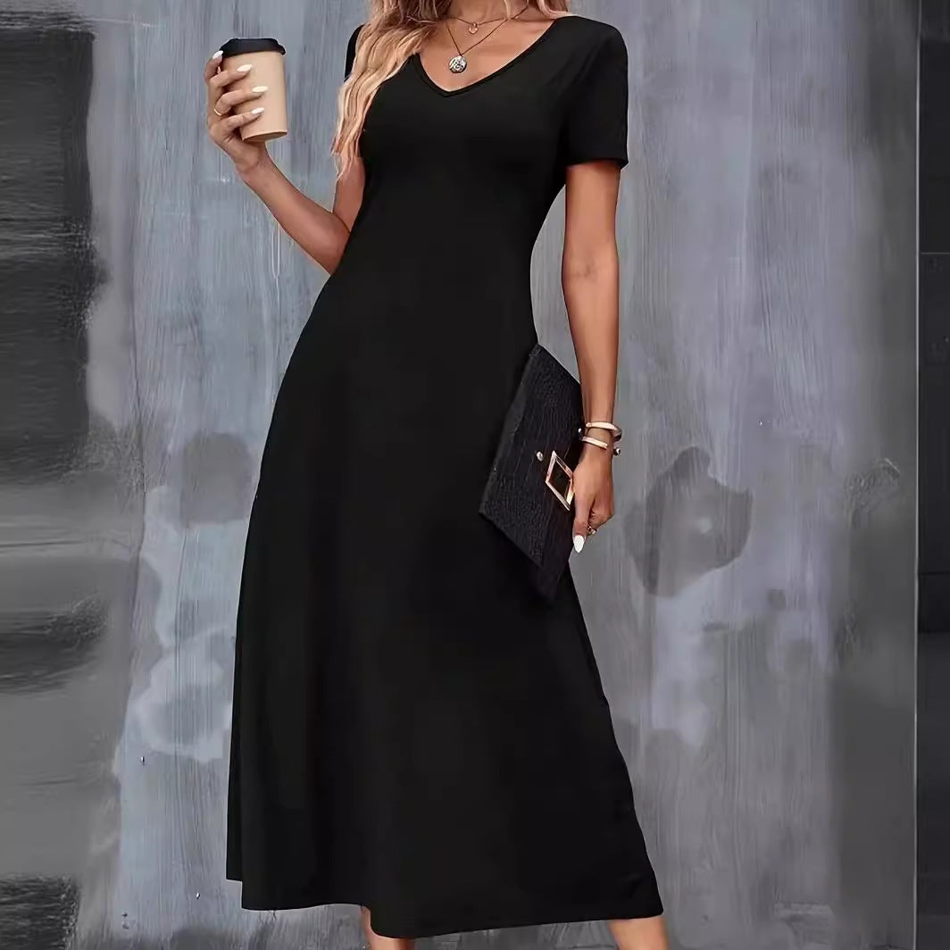 Women's Solid Color Casual Elegant Loose Pocket Dress