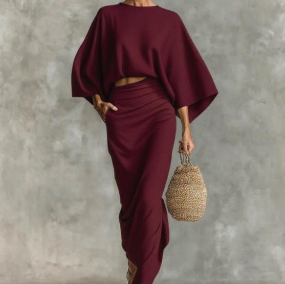European And American Elegant Women's Clothing Autumn New High Waist Long Skirt Suit