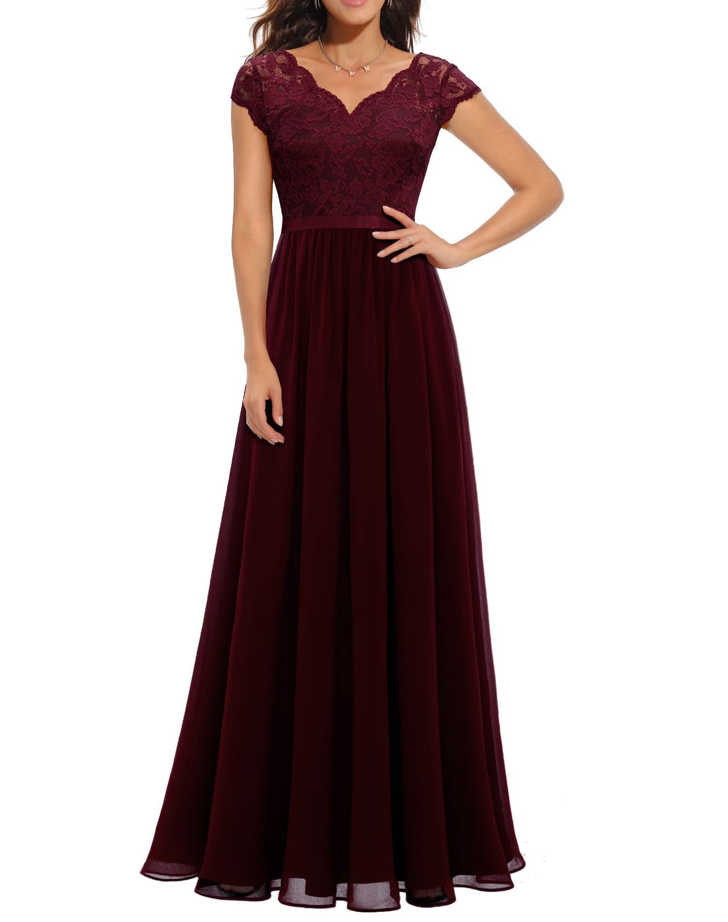 Lace Long Patchwork Waist-tight Noble Dress