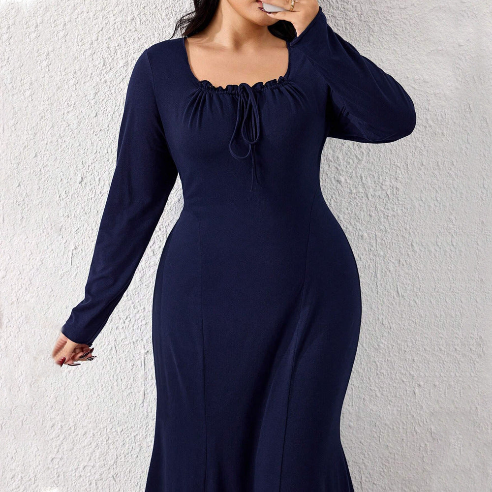 Simple Elegant Style Autumn And Winter Sweet Design Sense Niche Temperament Dress