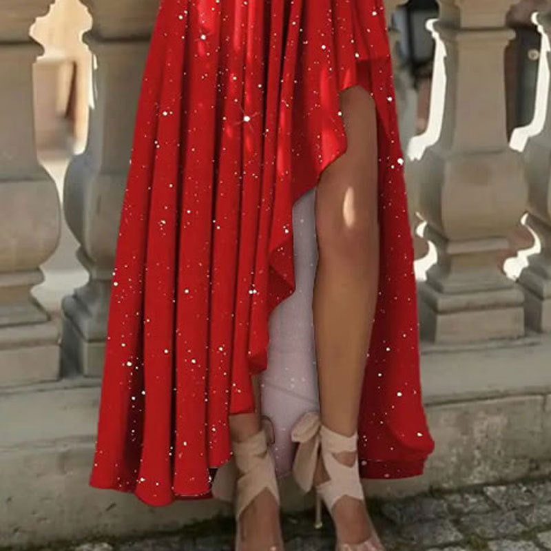 High Waist Sleeveless Long Loose And Irregular Dress