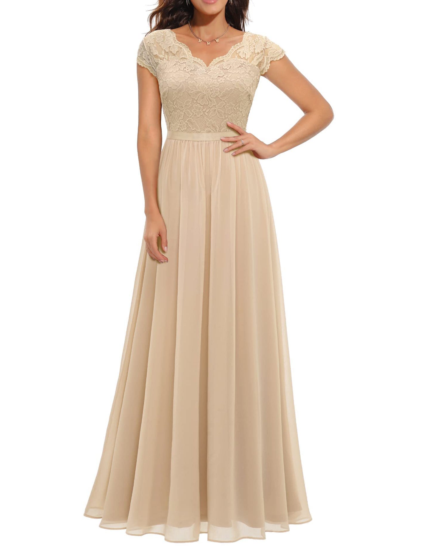 Lace Long Patchwork Waist-tight Noble Dress