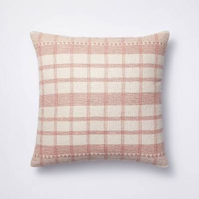 Studio McGee Woven Plaid Pillow - mauve/Beige