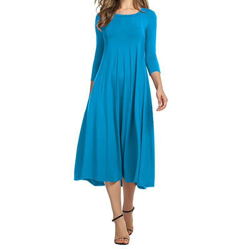 Women's Solid Color Casual Elegant Loose Pocket Dress