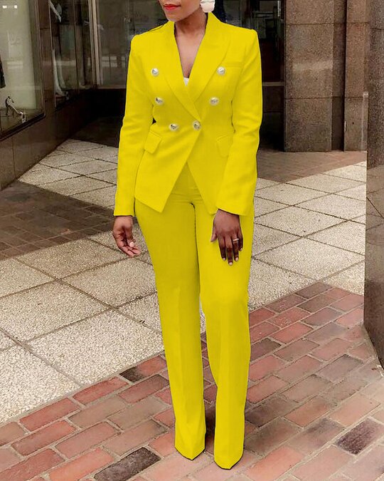 New High Waist Solid Color Suit