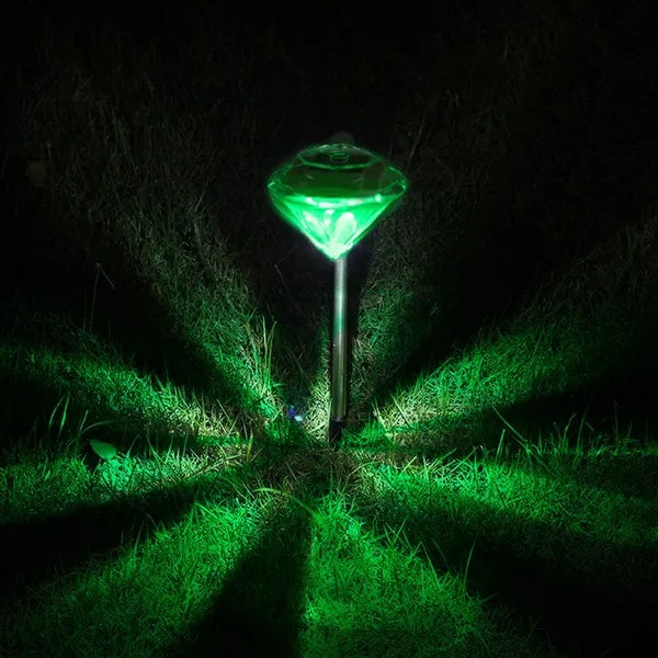 4Pcs Solar Garden Light Outdoor Diamond LED Light IP65 Waterproof
