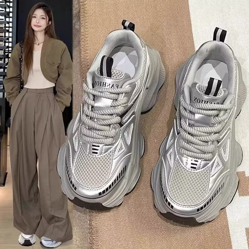 Platform Mesh Elevator Breathable All-matching And Lightweight Sports Casual Shoes