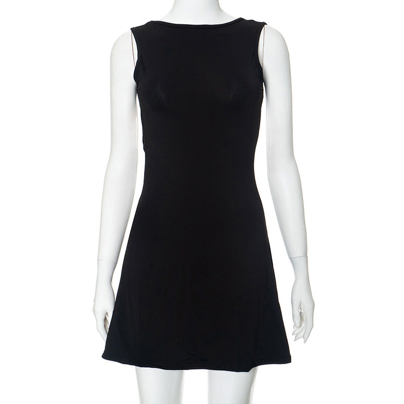 Backless Ruffles Casual Package Hip Dress